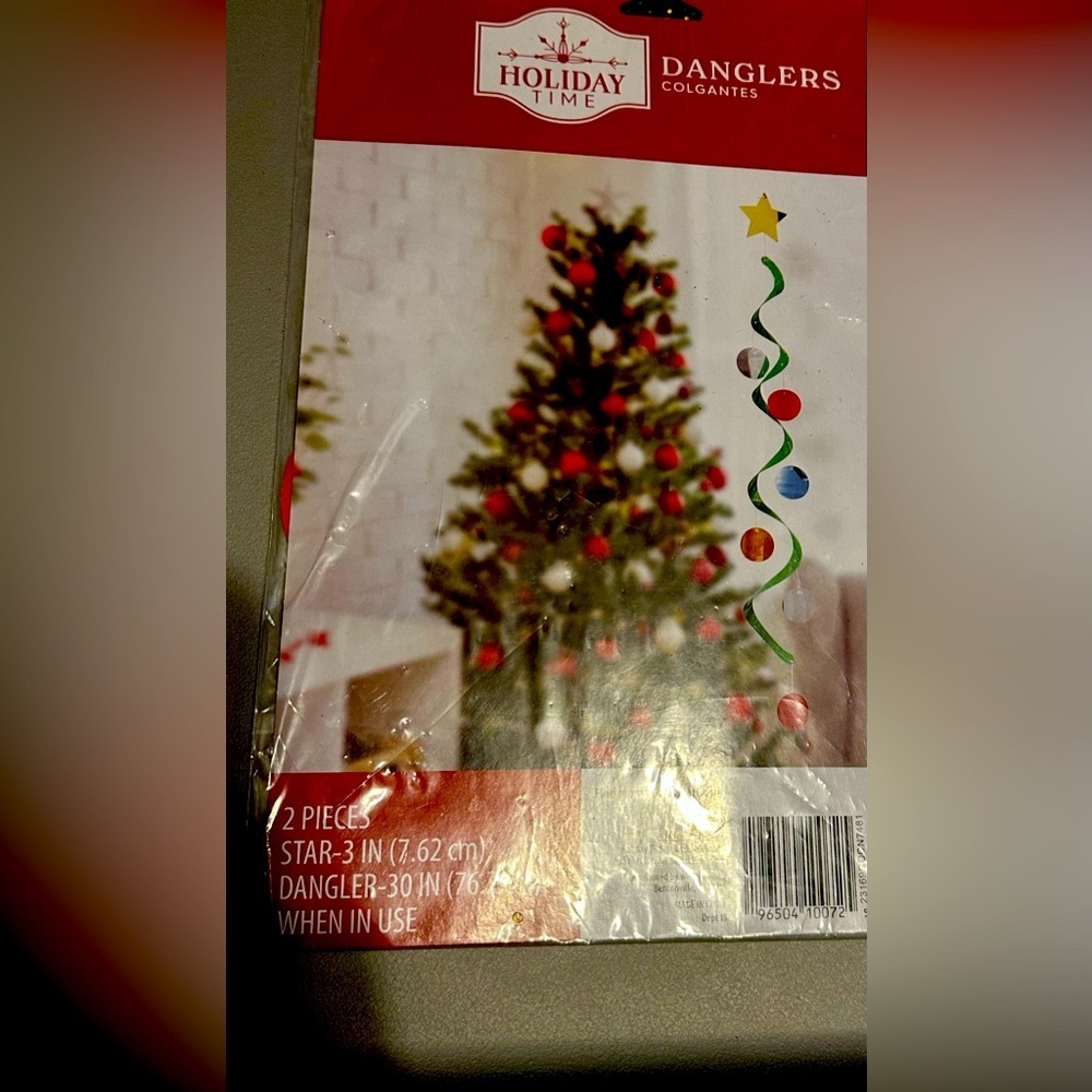 Holiday Time Christmas (Two piece) Dangler and Star